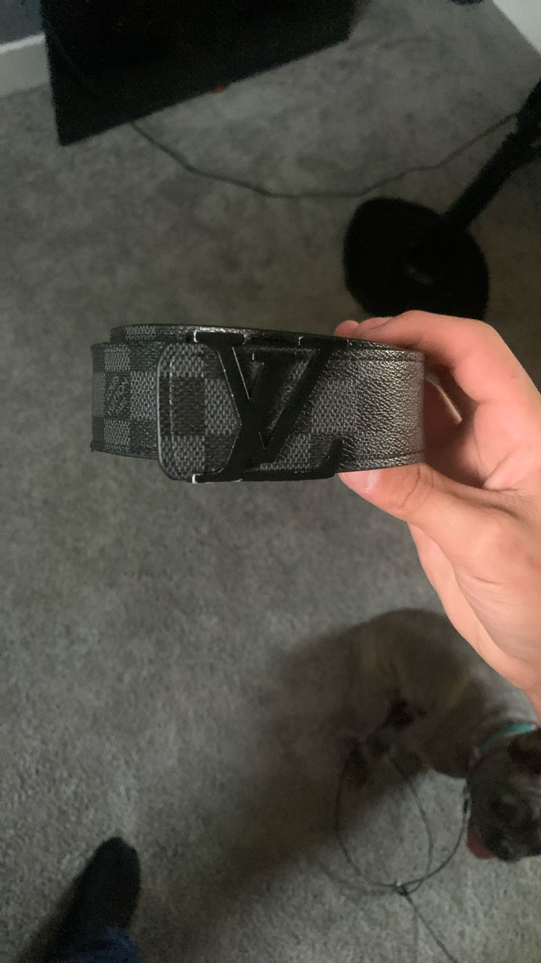 Black/dark grey Louis vuitton belt 44inch/110cm used