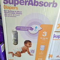 Diapers Size 3, 216 Count. $30.