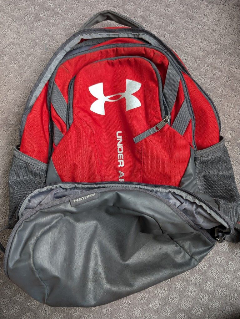 Under Armour Red And Gray Backpack