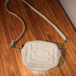 Bebe Grey & Silver Chains Crossbody Purse 
