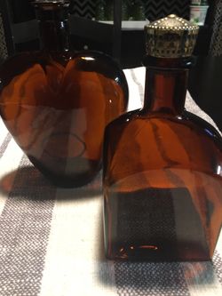 Brown glass bottles