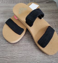 Strappy Women Sandals Size 7 By Roxy Black