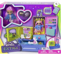 Barbie Extra Minis Pet Dollhouse, Travel playset with Doll, puppies & Accessories 