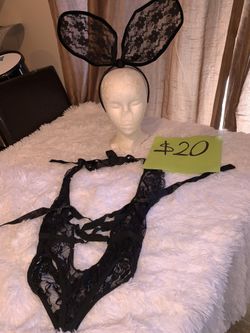 Playboy bunny Lace lingerie Halloween costume Two pieces Size Small