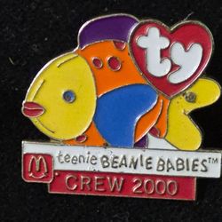 McDonald's Pin McDonalds teenie Beanie Babies Crew 2000 Pin has fish beanie baby