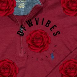 🌹 Red Navy PONY Mens LARGE Ralph Lauren POLO Long Sleeve Quarter Zip Vintage Dress Sweater Shirt