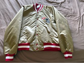 vintage Chalk Line San Francisco 49ers gold satin bomber jacket