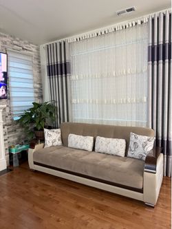 Sofa Bed Beige Brown Turkish Sofa