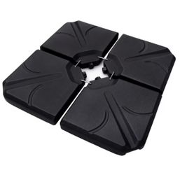 4pcs Square Offset Umbrella Base Heavy Duty Plastic Cantilever Patio Umbrella Base, Water/Sand Filled, 200lbs, Black