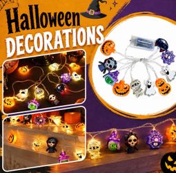 Halloween Lights, 10 Ft Led Halloween Lights, Battery Operated Fairy Lights, Halloween Pumpkin Decorations, Halloween Decorations, Portable Halloween