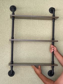 Industrial Pipe Wall Shelf 3-Tier