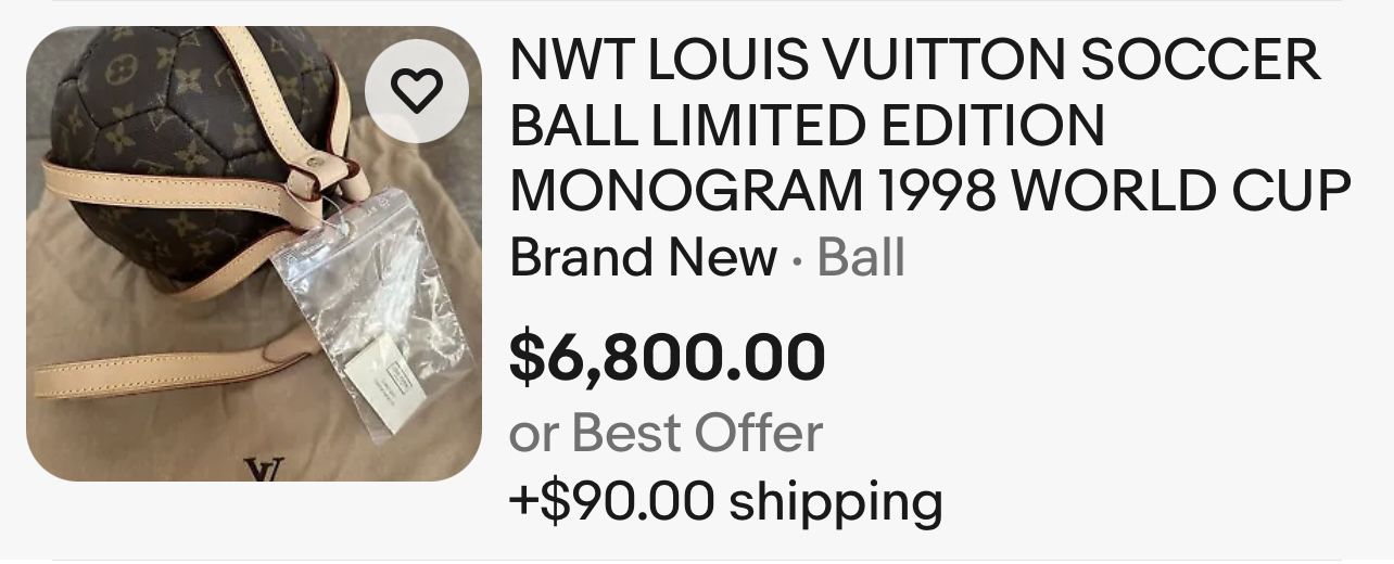 Soccer Ball Wc Louis Vuitton NWT LOUIS VUITTON 98 FRANCE WORLD CUP