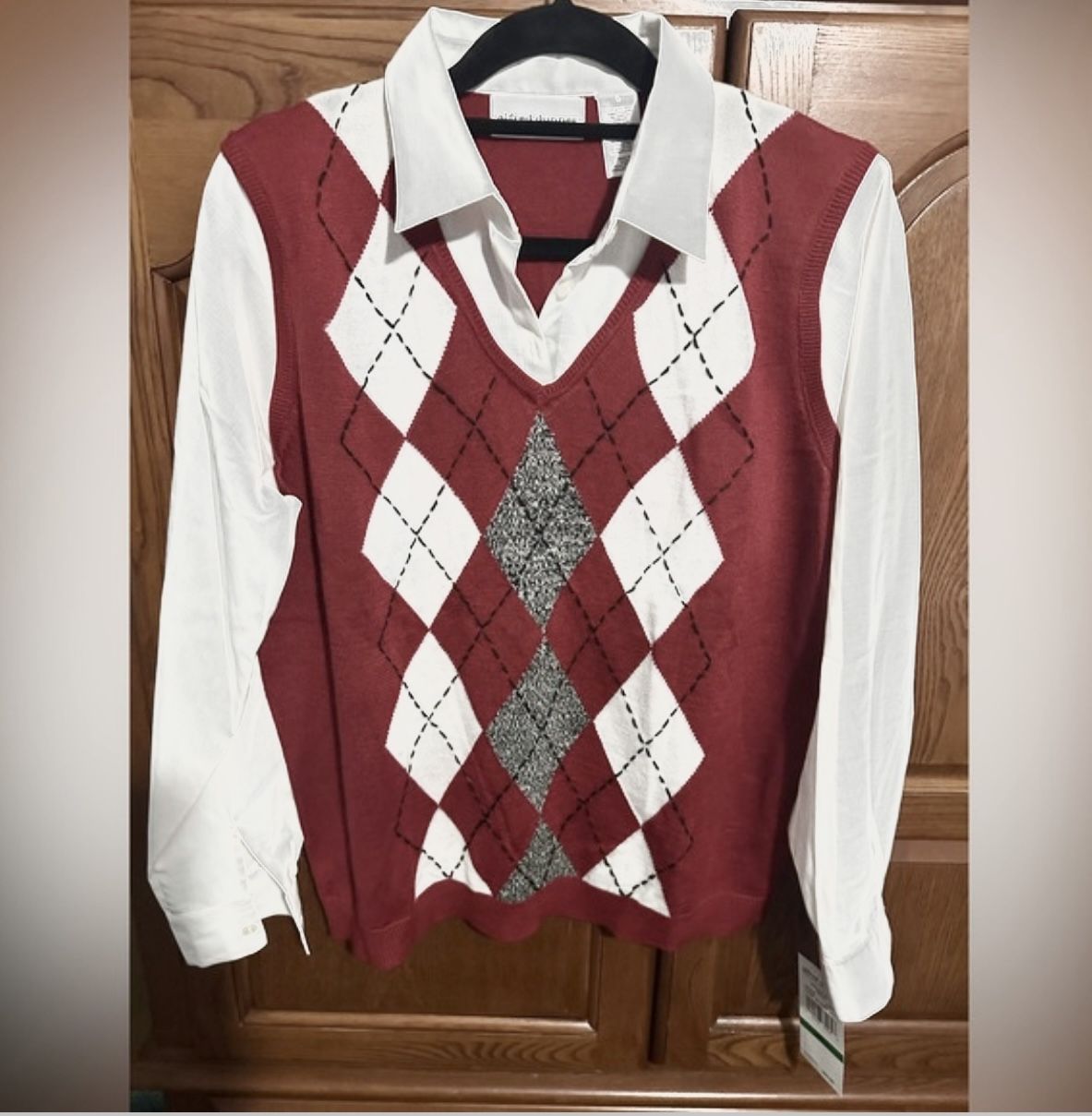 Alfred Dunner Women’s Sweater With Collar & Sleeves 