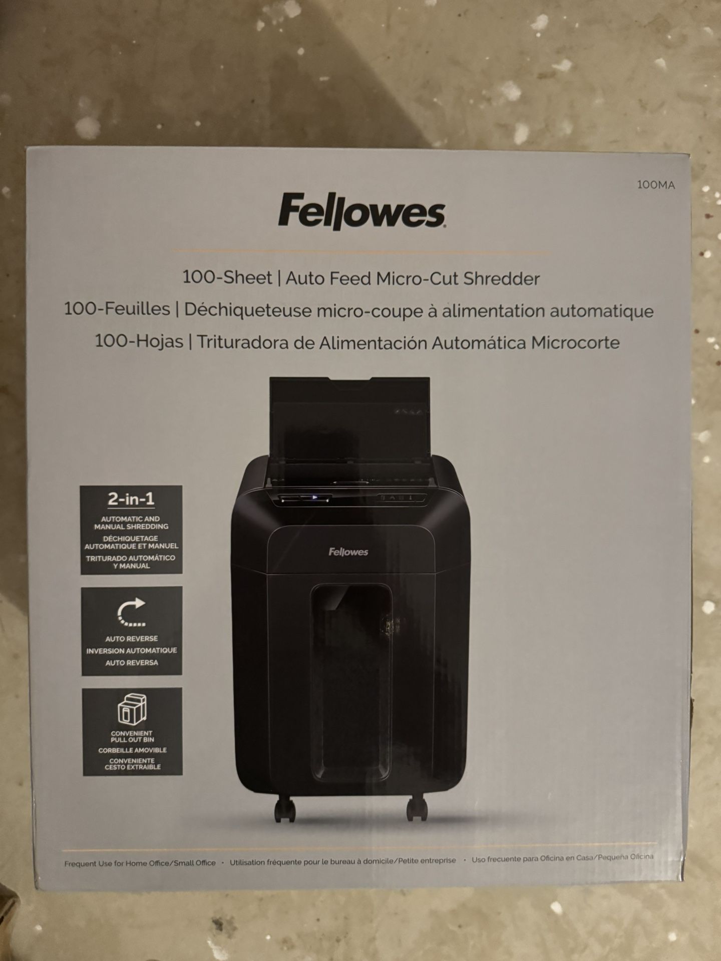 Brand New Unopened Fellowes 100 Sheet Micro Cut Shredder