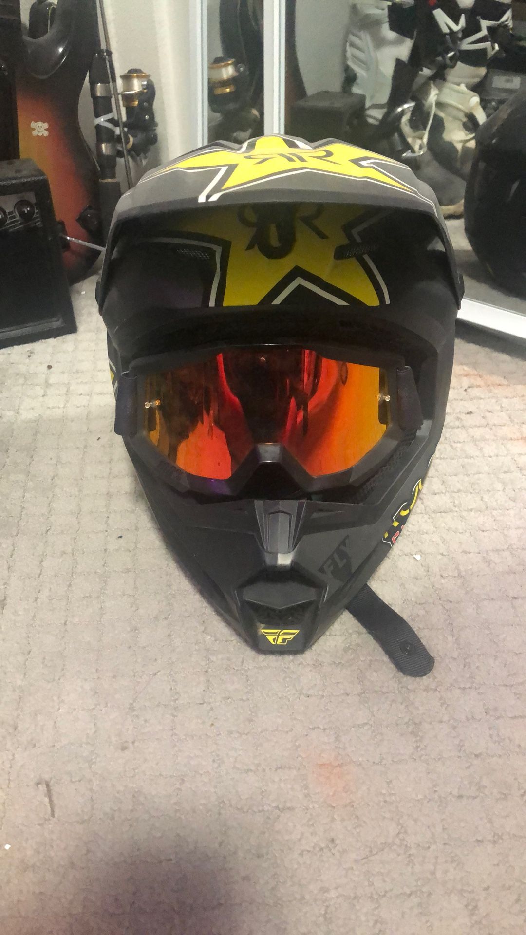 USED FLY RACING ROCKSTAR ENERGY HELMET 