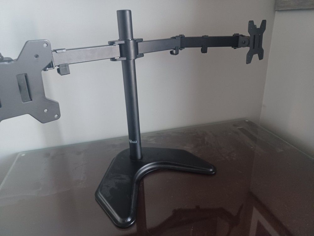 WALI Dual LCD Monitor Mount Free Standing Fits Two Monitors