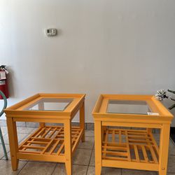 two matching end tables