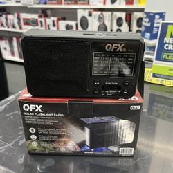 Qfx Rechargeable Battery 6 Band Radio With Solar Panel And Flash Light/am/fm Linterna R-37-blk