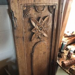  Brazilian hardwood Bookcase with hand carved doors