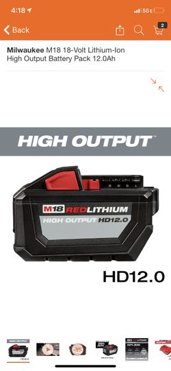 Milwaukee M18 18-Volt Lithium-Ion High Output Battery Pack 12.0Ah ^*****brand new in the box*****