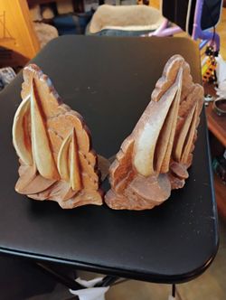 Wood Boat Bookends