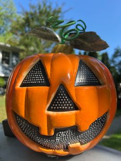 12” Vintage Foremost Halloween Color Changing Fiber Optic Pumpkin