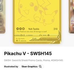 Gold Pikachu V & Gold Poke Ball Promo Cards