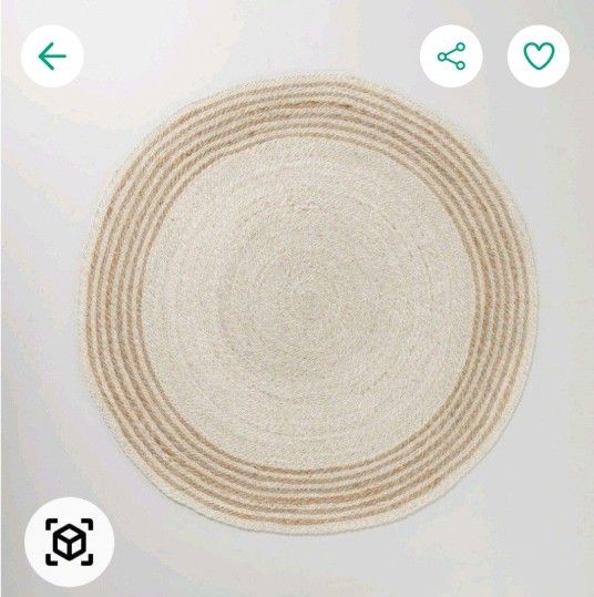 🫘🫘🫘🫘R71#5 $80 Round 6'MultiStripe Braided Jute Area RugCream/Tan Hearth &Hand