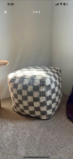 Checkered Pouf Or Foot Rest