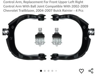 New 4pcs Control Arm, Replacement For Front Upper Left Right Control Arm With Ball Joint Compatible With 2002-2009 Chevrolet Trailblazer, 2004-2007 Bu