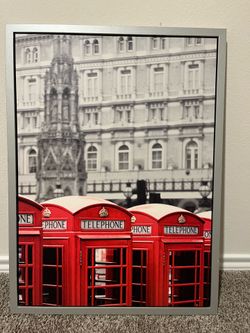 IKEA VILSHULT London Red Telephone Booths Framed Wall Art (30" x 22")