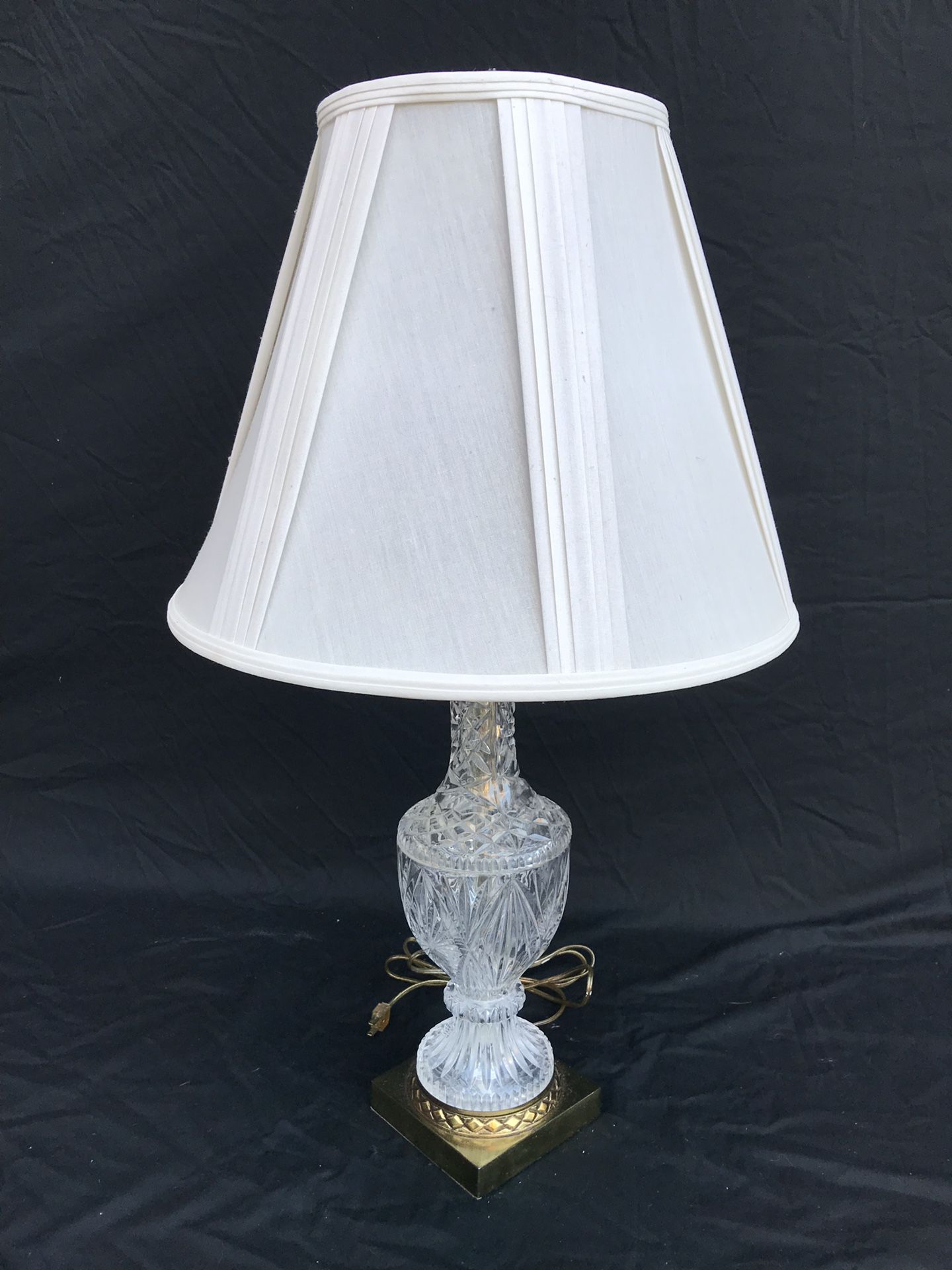 Three Old Vintage Designer Crystal Glass Night Light Lamp