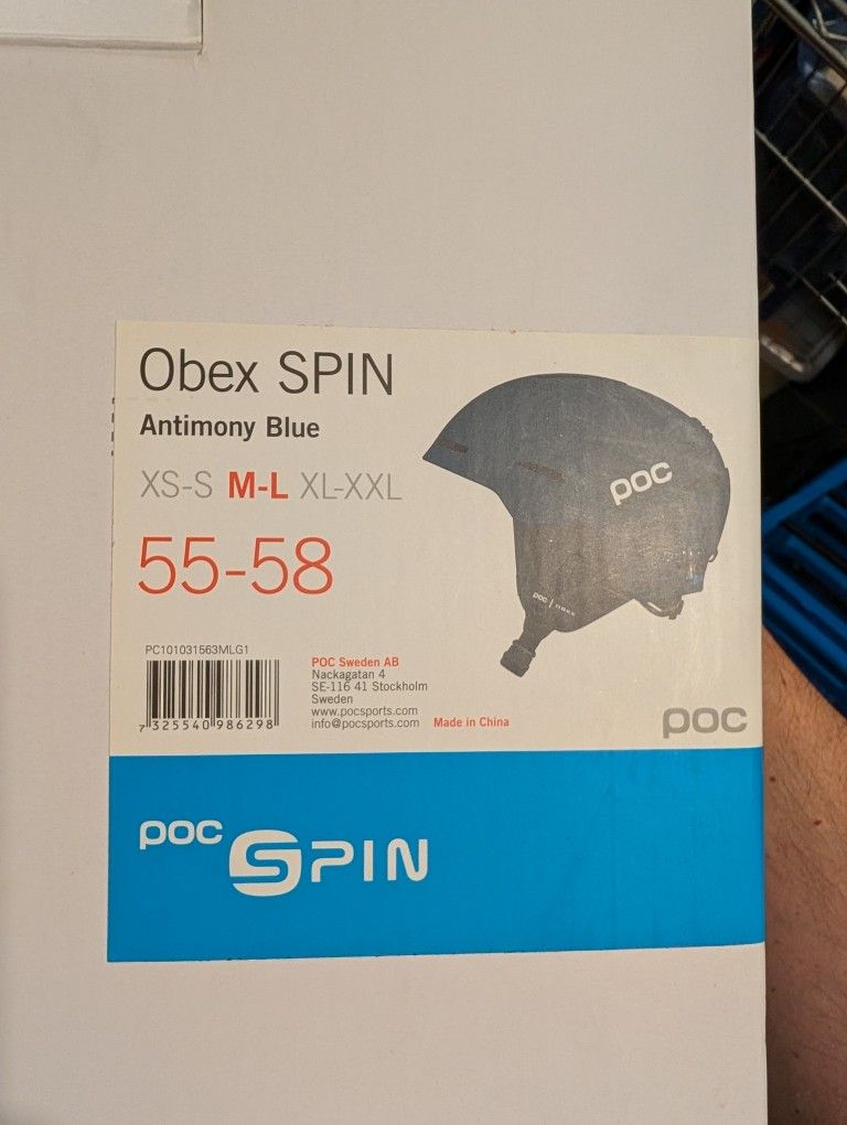 Poc Obex Spin Ski Helmet Blue New In box