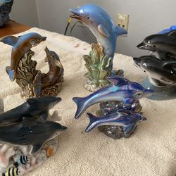 Lot of decorative dolphins 