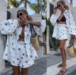 NEW Casual Front Button Pocket Super Loose Women's 2 Pieces Set | S: S