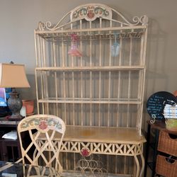 Dining , Glass Top Table w/4 Chairs & Baker's Wine Rack