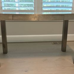 Desk/Vanity/Table - Silver Foil Wrapped with Pin-nail seaming