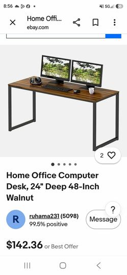 Home Office Computer Desk 48-Inch Walnut