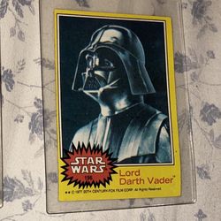 1977 Topps Starwars Darth Vader Card