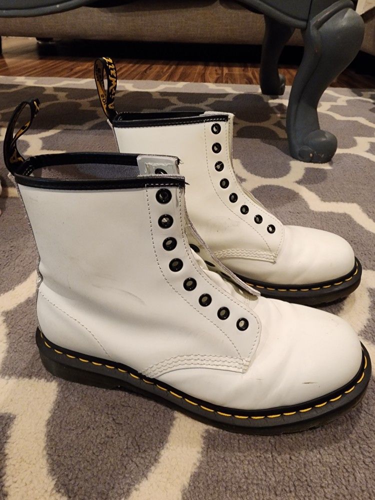 Doc Marten White Leather Boots