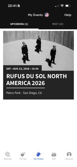 Rufus Du Sol San Diego Tickets x 4