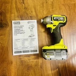RYOBI Model PBLID02 Brushless 4-Mode 1/4" Impact Driver & 6.0 Ah HIGH PERFORMANCE Battery $155/both