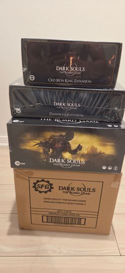 Dark Souls OOP Board Game + RARE Kickstarter Expansions & Coin + Old Iron King + Darkroot