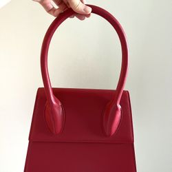 Faux Leather Crossbody Purse Classic Red