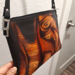 BAMBAS GENUINE ITALIAN LEATHER, NEVER USED LIKE NEW CONDITION, HAND PAINT CROSSBODY 