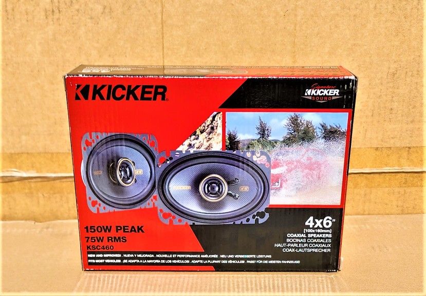 Kicker Car Speakers Set 4"x6" 2-Way Coaxial Speaker System KS Series 150 Watts KSC460 🚨 Payment Options Available 🚨 No Credit Needed 🚨