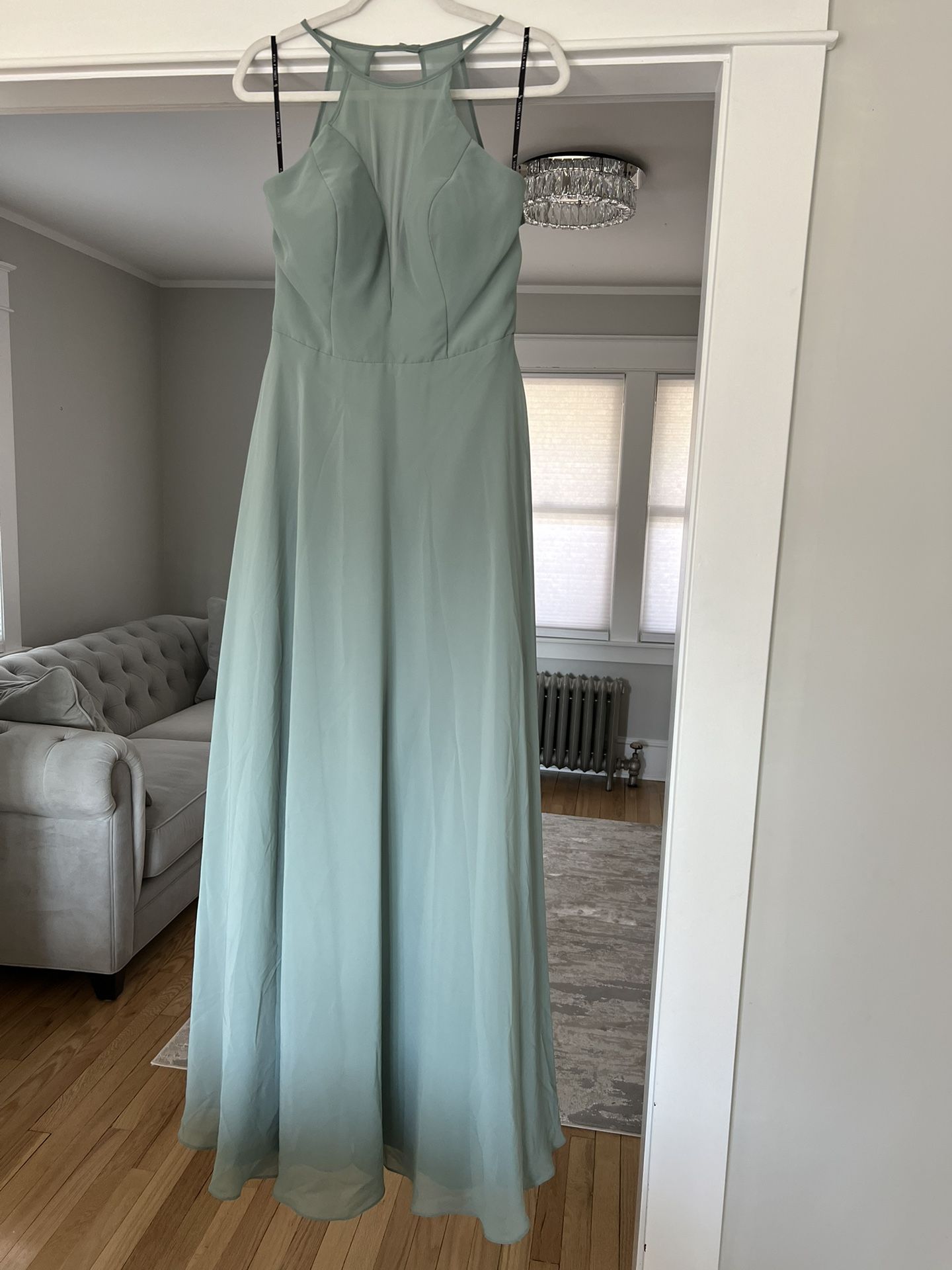 Green Evening Gown Bridesmaids Dress
