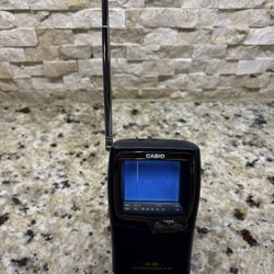 Casio Hand Held Color TV Model TV 980B W/ Case Tested Working EUC