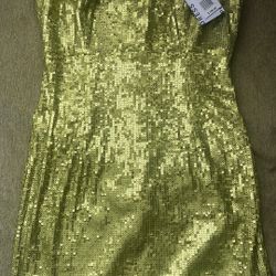 Dress The Population Green Sequin Mini Dress