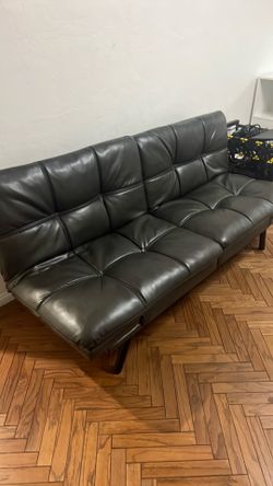 Black “leather” futon